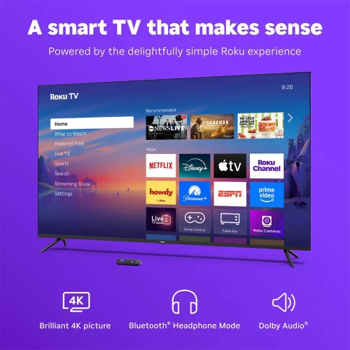 Miniatura 5 de Roku Select Series Smart TV 4K UHD de 50 pulgadas, HDR, audio Dolby, compatible con Alexa, control remoto de voz, modo Bluetooth, con cable HDMI