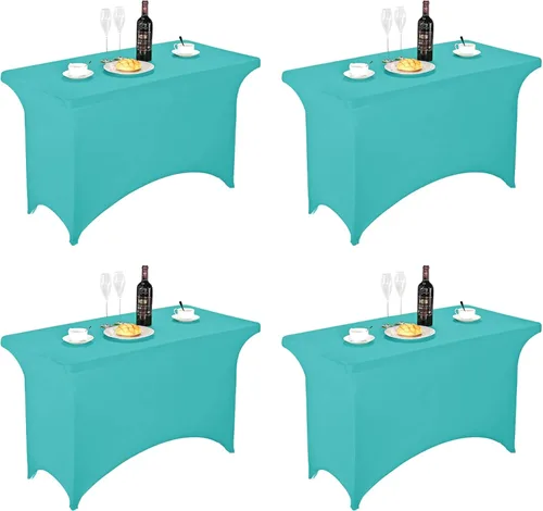 Miniatura 78 de FORLIFE - Funda de mesa de elastano, mantel ajustado de 4 pies para mesas rectangulares, funda elástica para patio, universal para bodas, banquetes
