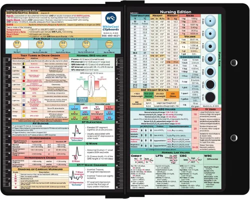 Miniatura 4 de WhiteCoat® Clipboard - Edición para Enfermería (Negro, Doble Pliegue)