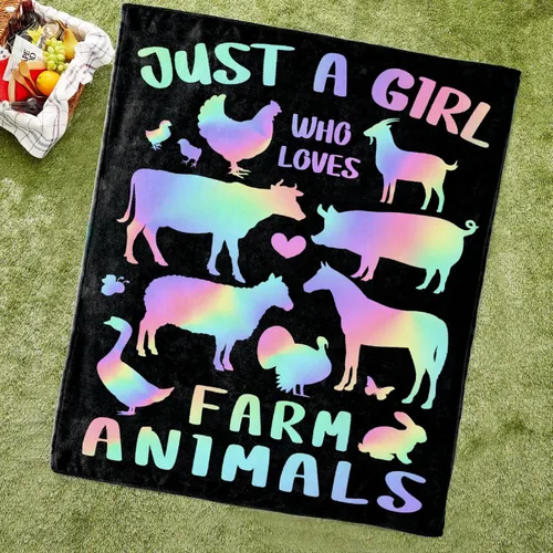 Miniatura 2 de Manta con diseño de animales de granja, regalo para niños y niñas, amantes de los animales de granja, adorable diseño de animales, súper suave