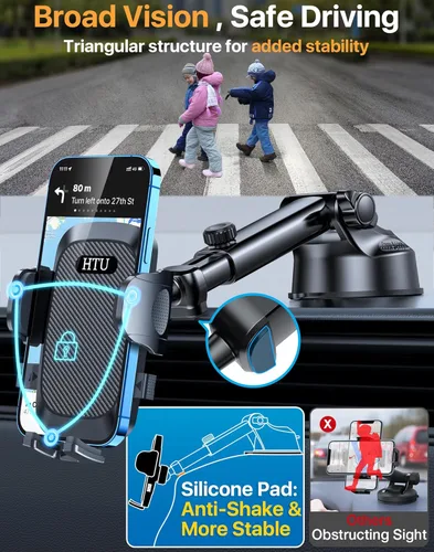 Miniatura 6 de HTU 2026 Mejorado [Verdadero Grado Militar] Soporte de Teléfono para Coche【Certificados de Seguridad y Sin Olor】Soporte de Teléfono Celular