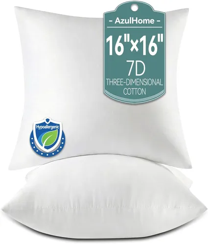 Miniatura 17 de Relleno de almohada de 16 x 16 pulgadas, almohadas para exteriores, resistentes al agua, relleno cuadrado para jardín, banco, patio, rellenos suaves