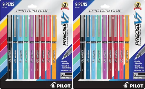 Miniatura 9 de Pilot Precise V7 - Bolígrafos de tinta líquida con tapa de punta fina de 0.028 in, bolígrafos de colores, edición limitada, colores surtidos