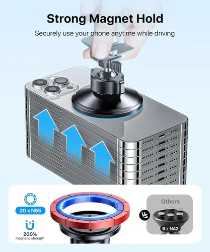 Miniatura 2 de andobil para Montura de Coche MagSafe [Ímpetu Más Fuerte] Soporte Magnético para Teléfono para Coche Vent 360 Ajustable Soporte Magnético