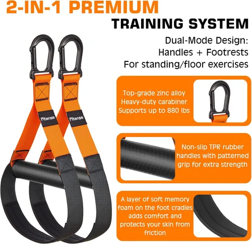 Miniatura 9 de Kit de entrenamiento de resistencia para el hogar, correas de entrenamiento de suspensión con extensión ajustable, anclaje de puerta y bolsa