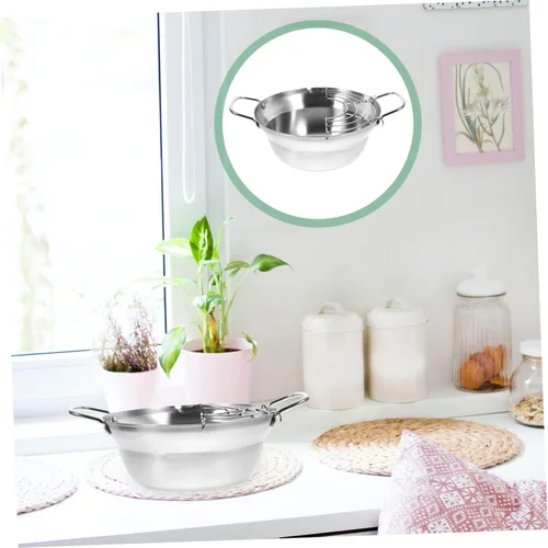 Miniatura 8 de 1 sartén de estilo japonés, utensilios de cocina antiadherentes, olla portátil para cocinar, cocina de inducción, sartén tempura, freidora