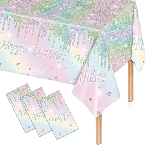 Miniatura 10 de Kesfey 3 paquetes de manteles para fiestas de fútbol 54 x 108 pulgadas, cubierta de mesa desechable impermeable de plástico con tema de fútbol