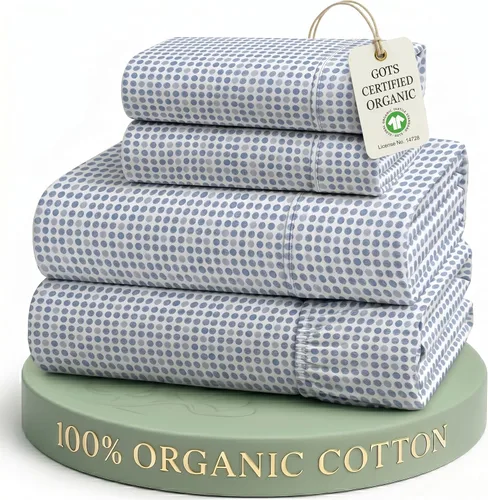Miniatura 33 de Lane Linen Sábanas de cama tamaño Queen, juego de sábanas 100 % algodón orgánico, sábanas refrescantes suaves tamaño Queen, juego de sábanas Queen