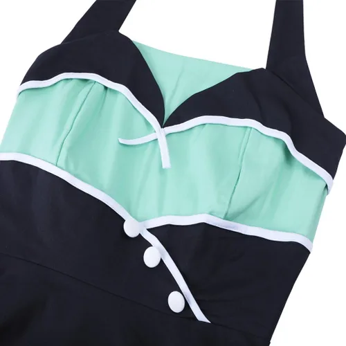 Miniatura 3 de Wellwits Vestido de marinero vintage pin up de los años 50 para mujer