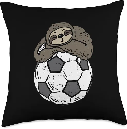 Miniatura 5 de Soccer Decor Men Women Boys Girls Kids GIfts Almohada de perezoso durmiendo en pelota de fútbol, animales de fútbol, para hombres y mujeres, niños