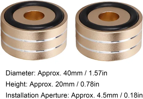 Miniatura 5 de Yunseity 4 piezas de altavoces de 1.575 x 0.787 in, soportes de aislamiento de pies con anillos de goma antideslizantes, soportes de picos