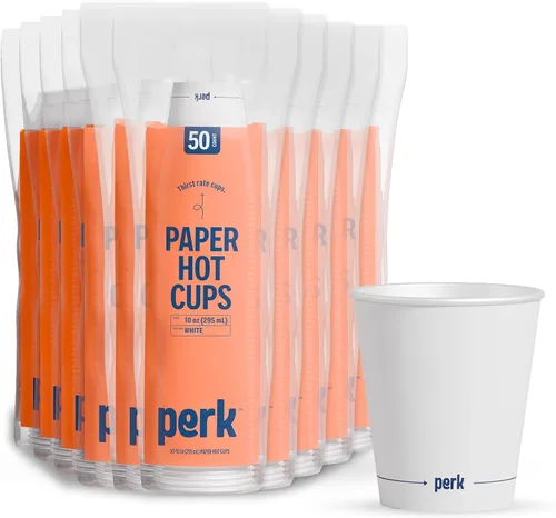 Miniatura 9 de Perk Vasos calientes de papel de 3 onzas, 1,000 tazas de café desechables a granel para expreso, muestras y bebidas calientes, color blanco