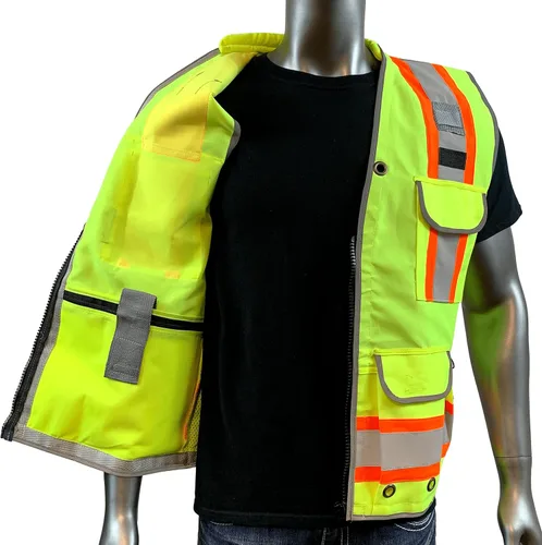Miniatura 6 de REXZUS A Chaleco Reflectante Clase 2 Heavy Woven Dos Tonos Ingeniero Hi Viz Chaleco de Seguridad 3M 8712 Cinta Amarillo