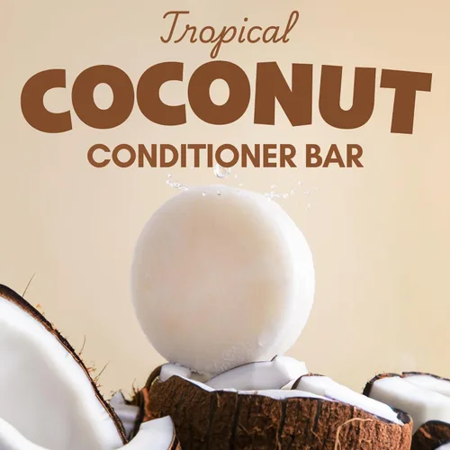 Miniatura 2 de Muun Barra acondicionador de coco (paquete de 2) – Rica nutritiva y voluminizadora – Barra de jabón sólida hidratante y fortalecedora del cabello
