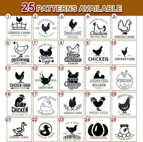 Miniatura 2 de Sello de huevo, sellos de huevos personalizados para huevos frescos, diseños únicos personalizados para huevos de gallina de granja, marca en huevos