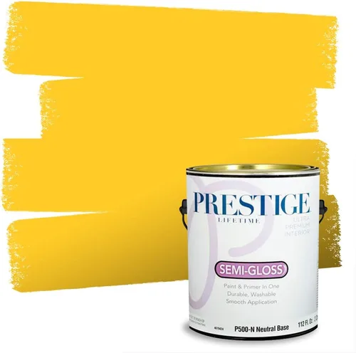 Miniatura 88 de PRESTIGE Pinturas Pintura Exterior e Imprimación En Uno, 1 Galón, Satinado, Pareja Comparable de Benjamin Moore* Amarillo* 320BM-PCM