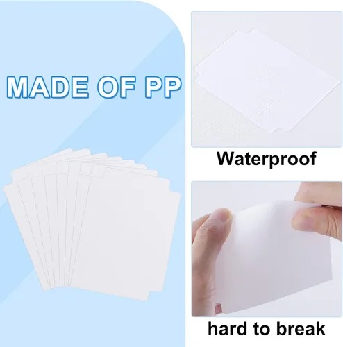 Miniatura 3 de 60 piezas de separadores de tarjetas comerciales con pestañas, separadores de tarjetas en blanco, caja de tarjetas en blanco, separadores