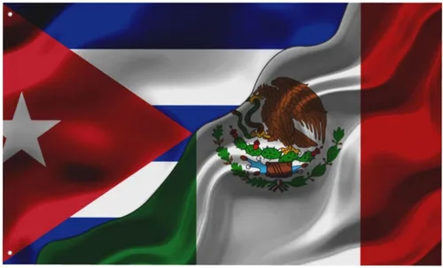 Miniatura 7 de Banderas de bandera mexicana de Cuba y Michoacán para exteriores de 3 x 5 pies, tres capas de tela para coser a doble cara, impresión de 3 x 5 pies