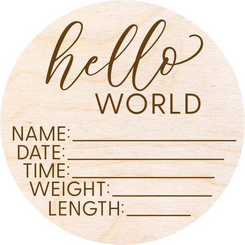 Miniatura 3 de Letrero Hello World para Recién Nacido - Placa de Anuncio de Nacimiento con Nombre del Bebé para Hospital - Accesorio para Fotos - Decoración Azul
