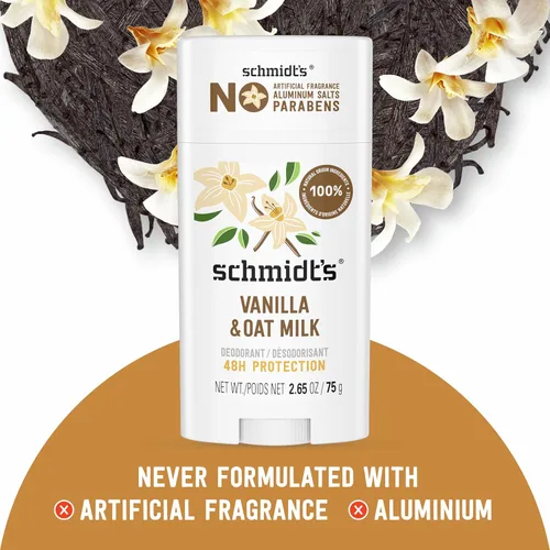 Miniatura 6 de Schmidt's Desodorante vegano sin aluminio con vainilla y leche de avena con protección contra olores las 24 horas, para mujeres y hombres