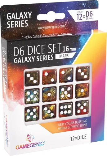Miniatura 4 de Asmodee Juego de dados Aurora D6 serie Galaxy Juego de 12 dados de seis caras Dados de resina de alta calidad para juegos de dados