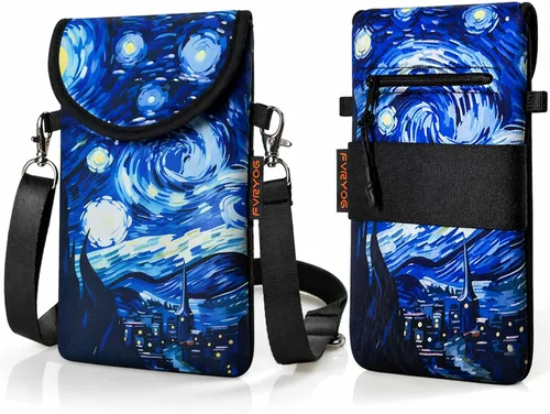 Miniatura 11 de Funda Bolsa Estuche de Neopreno para Teléfono para Hombres y Mujeres con Correa Cruzada/Cordón para el Cuello para Samsung S25+, S24 Fundas