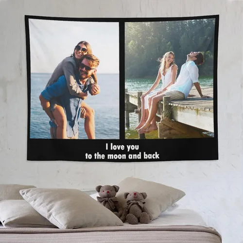 Miniatura 6 de Tapiz personalizado para cargar imágenes con fotos y textos, tapiz personalizado para colgar en la pared, manta de telón de fondo para decoración