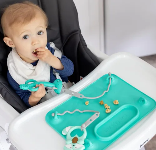 Miniatura 5 de Busy Baby Cuchara de dentición - Mordedor 2 en 1 y cuchara de entrenamiento para autoalimentación, apta para lavavajillas, sin BPA, silicona