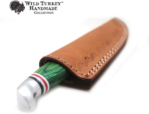 Miniatura 6 de Colección Color Mango de Madera Hoja Fija Skinner Cuchillo con Funda de Cuero (Verde)