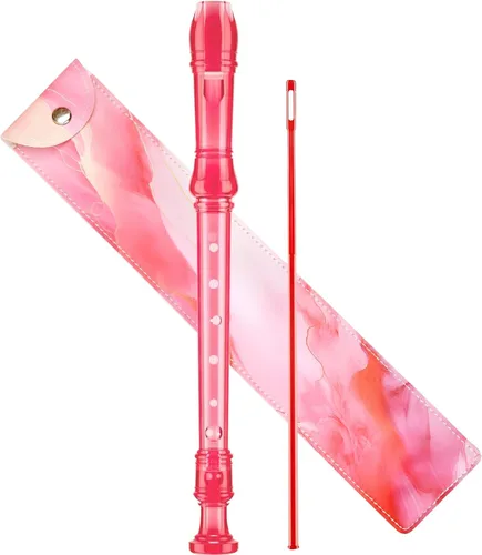 Miniatura 8 de Instrumento de flauta soprano para niños principiantes estudiantes, digitación alemana, llave C, flauta soprano de 3 piezas con varilla de limpieza