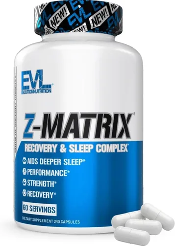EVL Suplemento de recuperación post entrenamiento, magnesio y zinc, ZMatrix Zinc Magnesio Aspartato Suplemento de recuperación muscular para apoyo