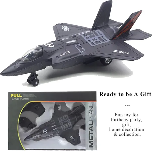 Miniatura 6 de OTONOPI Avión de Combate a Escala Militar F-35 Modelo de Avión del Ejército Fuerza Aérea de Metal Fundido con Retroceso Avión de Ataque y Bombardeo