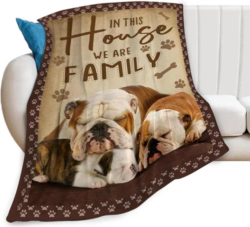 Miniatura 2 de Manta de Bulldog Inglés Manta de Bulldog Francés para Arrojar Mantas Acogedoras de Forro Polar de Franela Suave y Cálida de Felpa Ropa de Cama
