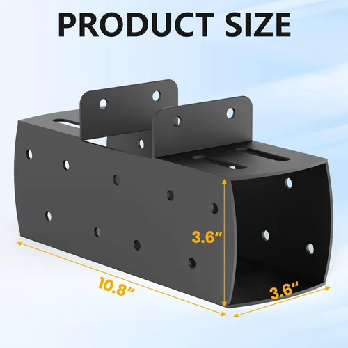 Miniatura 2 de 2 piezas soportes para pérgola de 4"x 4", kit de soporte de pérgola en forma de T de 3 vías (real: 3.6"x3.6"), soportes DIY de esquina en ángulo