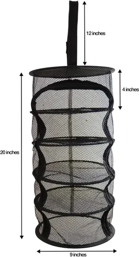 Miniatura 3 de Rejilla de secado micro colgante de 9 pulgadas y 5 niveles para interior/armario, para hierbas, plantas, organizador, ambientador, pantalla negra