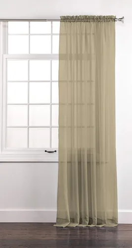 Miniatura 36 de Stylemaster Elegance Cenefa recta de gasa transparente, 60 x 14 pulgadas, color dorado