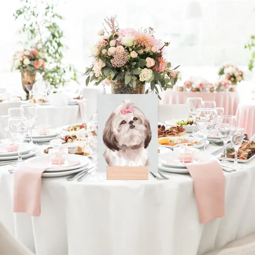 Miniatura 5 de Andaz Press Póster impreso para pared de perro, 8.5 x 11 pulgadas, Shih Tzu en lazo rosa, 1 paquete, regalo de cumpleaños de Navidad, sin marco