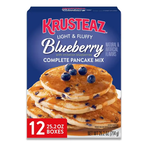 Krusteaz Mezcla completa para panqueques, mezcla para panqueques de arándanos, caja de 25.2 onzas (paquete de 12)