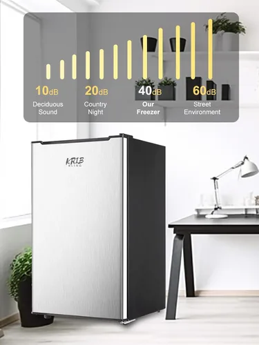 Miniatura 3 de Congelador vertical compacto de 3.0 pies cúbicos, estantes extraíbles, mini congelador, refrigerador de una sola puerta de baja energía para Plateado