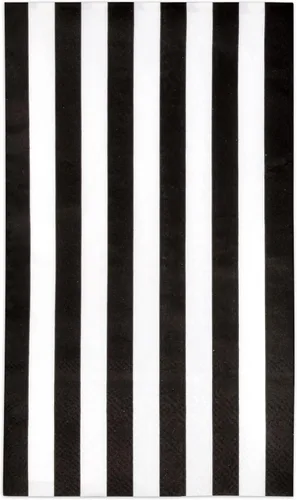 100 servilletas a rayas blancas y negras de 3 capas, toallas de mano desechables de alta calidad, diseño moderno y elegante a rayas, toallas de