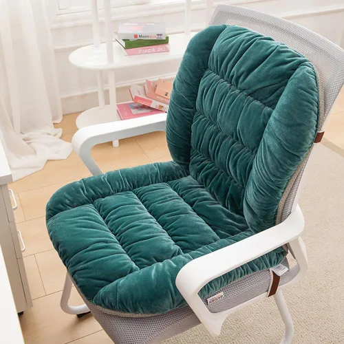 Miniatura 10 de Cojín para Silla de Escritorio con Asiento Suave y Respaldo, 90x50cm Gris claro