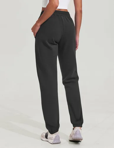 Miniatura 4 de Pinspark Pantalones deportivos con forro polar para mujer, para invierno y otoño, pantalones deportivos casuales holgados con bolsillos