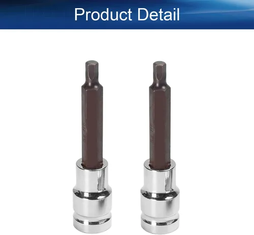 Miniatura 4 de Auniwaig Enchufe hexagonal de 1/2 pulgada x H6 (0.236 in), brocas de acero S2, enchufes CR-V de 4 pulgadas de longitud, 2 piezas