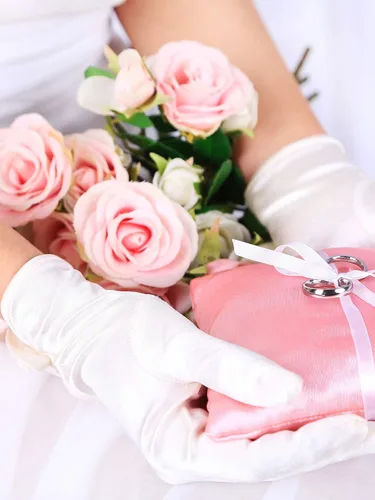 Miniatura 5 de 4 pares de guantes cortos de satén para mujer guantes de longitud a la muñeca guantes de ópera