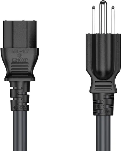 Miniatura 2 de Cable Leader Cable de alimentación de CA de 18 AWG, IEC320 C13 a NEMA 5-15P, cable de alimentación de 3 clavijas resistente de 125 V 10A/15 A