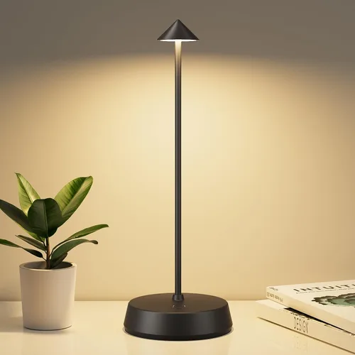 Miniatura 10 de Lámpara de mesa inalámbrica recargable, funciona con pilas, lámpara de escritorio de 6000 mAh, lámpara táctil regulable al aire libre, impermeable