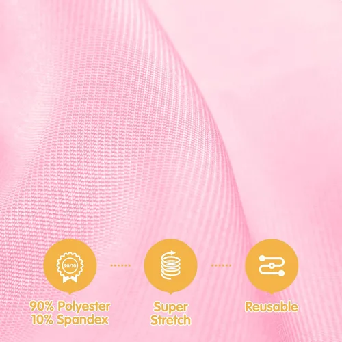 Miniatura 2 de BRILLMAX - Paquete de 6 fundas de mesa ajustadas de spandex rosa de 1,8 m - Manteles elásticos de 1,8 m para manteles rectangulares de 6 pies, tela