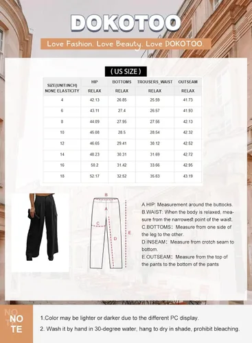Miniatura 6 de Dokotoo - Pantalones cargo de cintura alta y pierna ancha para mujer, pantalones holgados de trabajo casuales con 4 bolsillos
