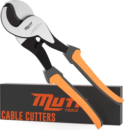 Mutt Tools - Cortadores de cables de alta resistencia de 10 pulgadas para cables eléctricos, tijeras profesionales para cobre y aluminio, corta