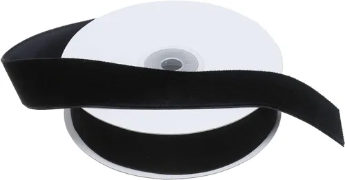 Miniatura 2 de COTOWIN Cintas de terciopelo triturado de 1 pulgada, 8 yardas (negro, 1 pulgada)